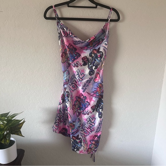 Dolls Kill x Bratz Mini Slip Dress “Hot N Unbothered” XXS - Picture 3 of 8